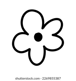 Dibujo vectorial de caricatura de flores en estilo doodle