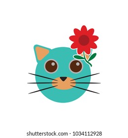 Flower Cat Logo Icon Design