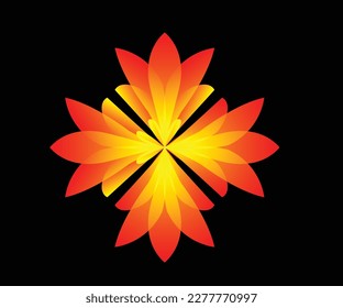 Blume, Gebärmutter Farbverlauf einzeln auf schwarzem Hintergrund. Nahaufnahme. Element des Designs.