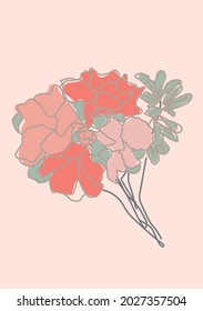 Flower Chaba vector line Art 