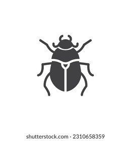 Flower chafer beetle vector icon. filled flat sign for mobile concept and web design. Dung beetle insect glyph icon. Symbol, logo illustration. Vector graphics