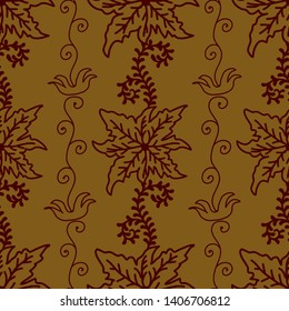
flower chain and vegetable leaf motifs