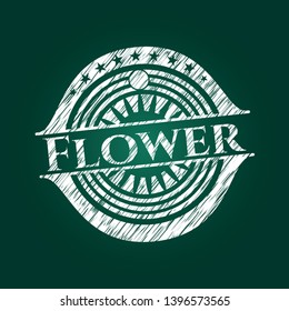 Flower chalk emblem. Vector Illustration. Detailed.