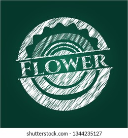 Flower with chalkboard texture
