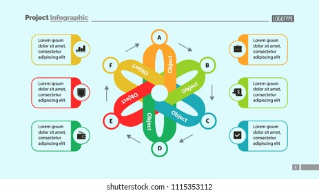 Flower chart slide template design. Element of chart, diagram, infographic. Concept for presentation, annual report, web design. Can be used for topics like business, management, strategy