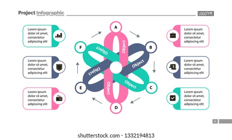 Flower chart slide template design. Element of chart, diagram, infographic. Concept for presentation, annual report, web design. Can be used for topics like business, management, strategy