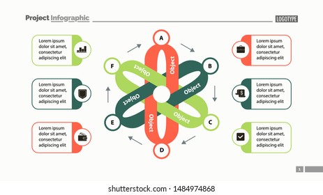 Flower chart slide template design. Element of chart, diagram, infographic. Concept for presentation, annual report, web design. Can be used for topics like business, management, strategy