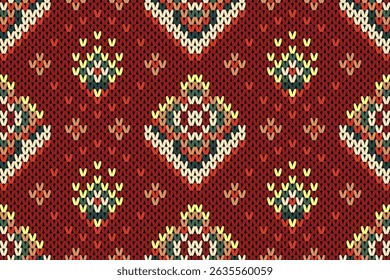 Flor Chevron listras tricô textura geométrica oriental sem costura pattern.Design para tapete, papel de parede, roupas, envoltório, tecido, impressão, crochê, tricotado, suéter, malha vetor estilo bordado.