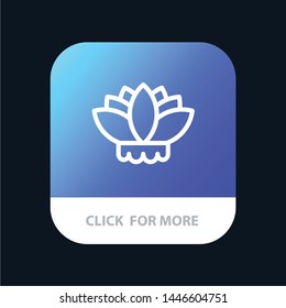 Flower, China, Chinese Mobile App Button. Android and IOS Line Version