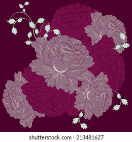 Flower China Seamless Pattern Decorative Ornament Backdrop Pattern for Fabric, Textile.