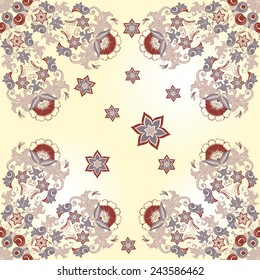 Flower China Seamless Pattern Decorative Ornament Backdrop Pattern for Fabric, Textile.