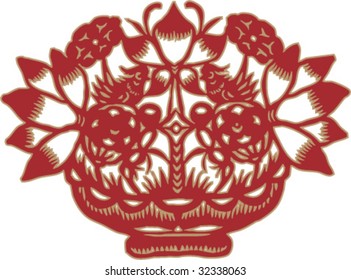 flower - chinese traditional papercut