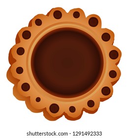 Flower choco biscuit icon. Cartoon of flower choco biscuit vector icon for web design isolated on white background