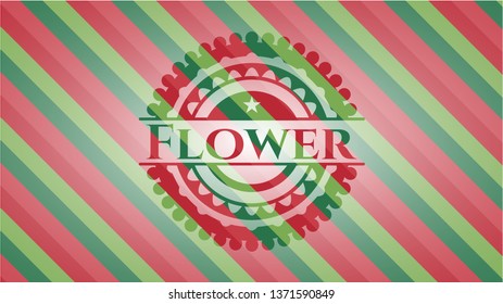 Flower christmas emblem.