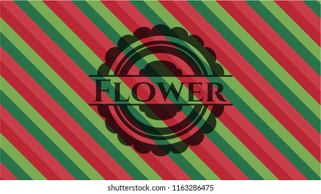 Flower christmas emblem background.