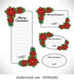 Flower Christmas Label Set