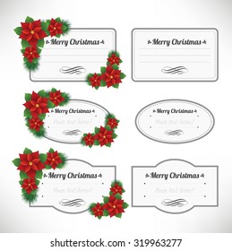 Flower Christmas Label Set