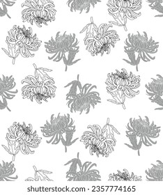 flower chrysanthemum vector seamless pattern