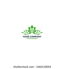 Flower Church Logo Design Vector