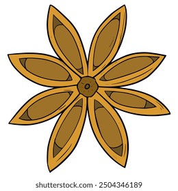 Flower cinnamon illustration hand drawn isolated on white