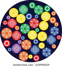 Flower Circle Art Vector Background