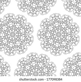 Flower circle damask background