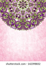 flower circle design on grunge background