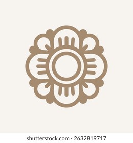 Flower circle emblem. Geometric logo. Modern abstract linear compositions.