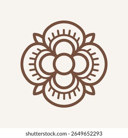 Emblema de círculo de flores. Logotipo geométrico. Composiciones lineales abstractas modernas.