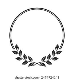 Borde del marco del círculo de flores. borde de invitación