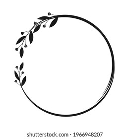 Marco de círculo de flores aislado en la ilustración del vector de fondo blanco. Vector de diseño plano.