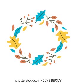 flower circle frame text space in flat vector design
