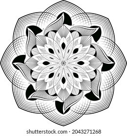 Flower Circle Mandala Leaf Ornament Decorative Pattern