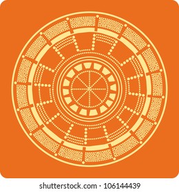 flower in circle, mandala, ornamental lace in circle, sun, icons, shapes, starbursts