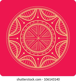 flower in circle, mandala, sun, circle