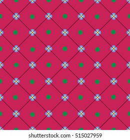 Flower and circle seamless pattern. Fashion graphic background design. Modern stylish abstract texture. Colorful template for prints, textiles, wrapping, wallpaper, website etc. VECTOR illustration
