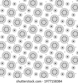 flower and circul dot pattern for fabric print, background, tile, texture, curtain use