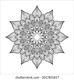 Flower Circular pattern in the form of a mandala for henna