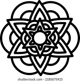 The flower Circular pattern. Islamic ethnic ornament Vector illustration.
