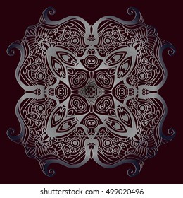 Flower circular pattern in pastel colors Mandala. Round Ornament Pattern