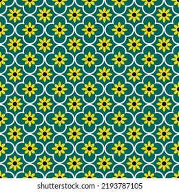 Flower classic tile pattern, geometric background