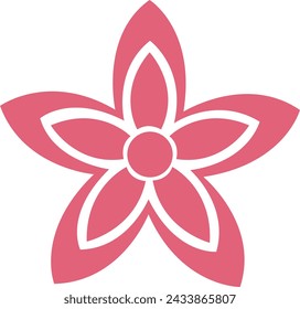 Flower clip art design on plain white transparent isolated background for card, shirt, hoodie, sweatshirt, apparel, tag, mug, icon, poster or badge