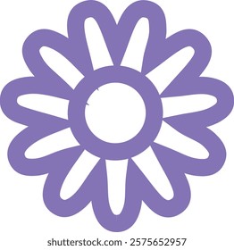 Flower clip art design on plain white transparent isolated background for card, shirt, hoodie, sweatshirt, apparel, card, tag, mug, icon, poster or badge