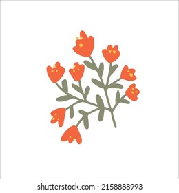 flower clip art icon, vector eps 10 flower, Scandinavian flower clip art, flower sticker, children wear print