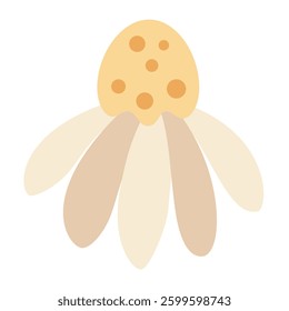Flower clipart, cute floral hand drawn seasonal objects. Vector illustration in flat style