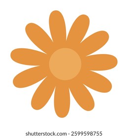 Flower clipart, cute floral hand drawn seasonal objects. Vector illustration in flat style