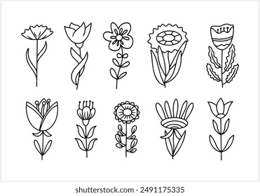 Flower clipart isolated. Cartoon sketch icon. Vector stock illustration