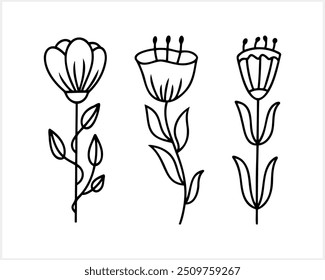 Clipart de flor isolado. Ícone de desenho animado. Ilustração de estoque vetorial