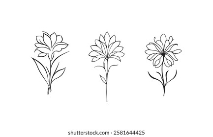 Flower clipart isolated. Cartoon sketch icon. Vector stock illustration. 