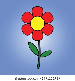 Flower Clipart vector illustration, isolated flat vector object, flat cartoon